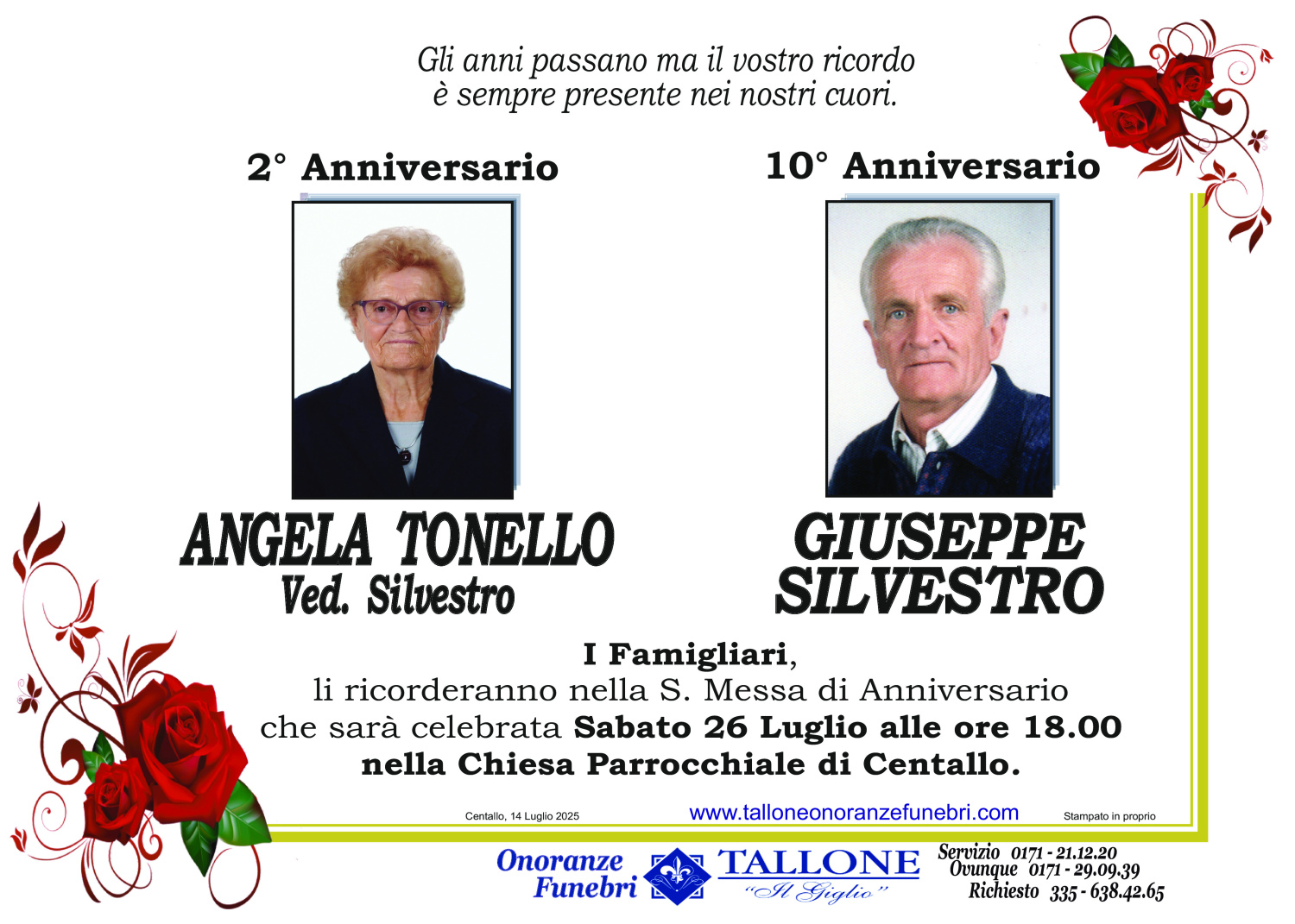 Angela Tonello Ved. Silvestro Giuseppe Silvestro
